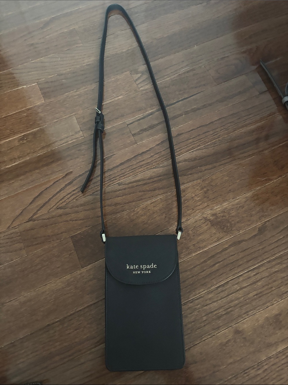 kate spade black leather crossbody phone pouch